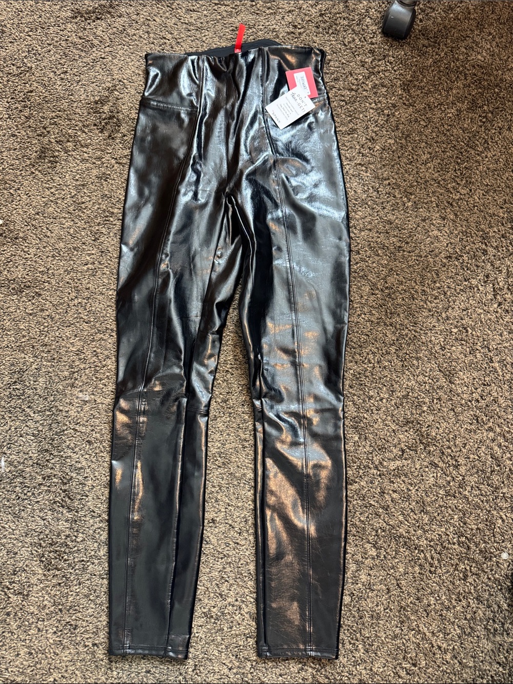 SPANX Black Faux patent leather Leggings